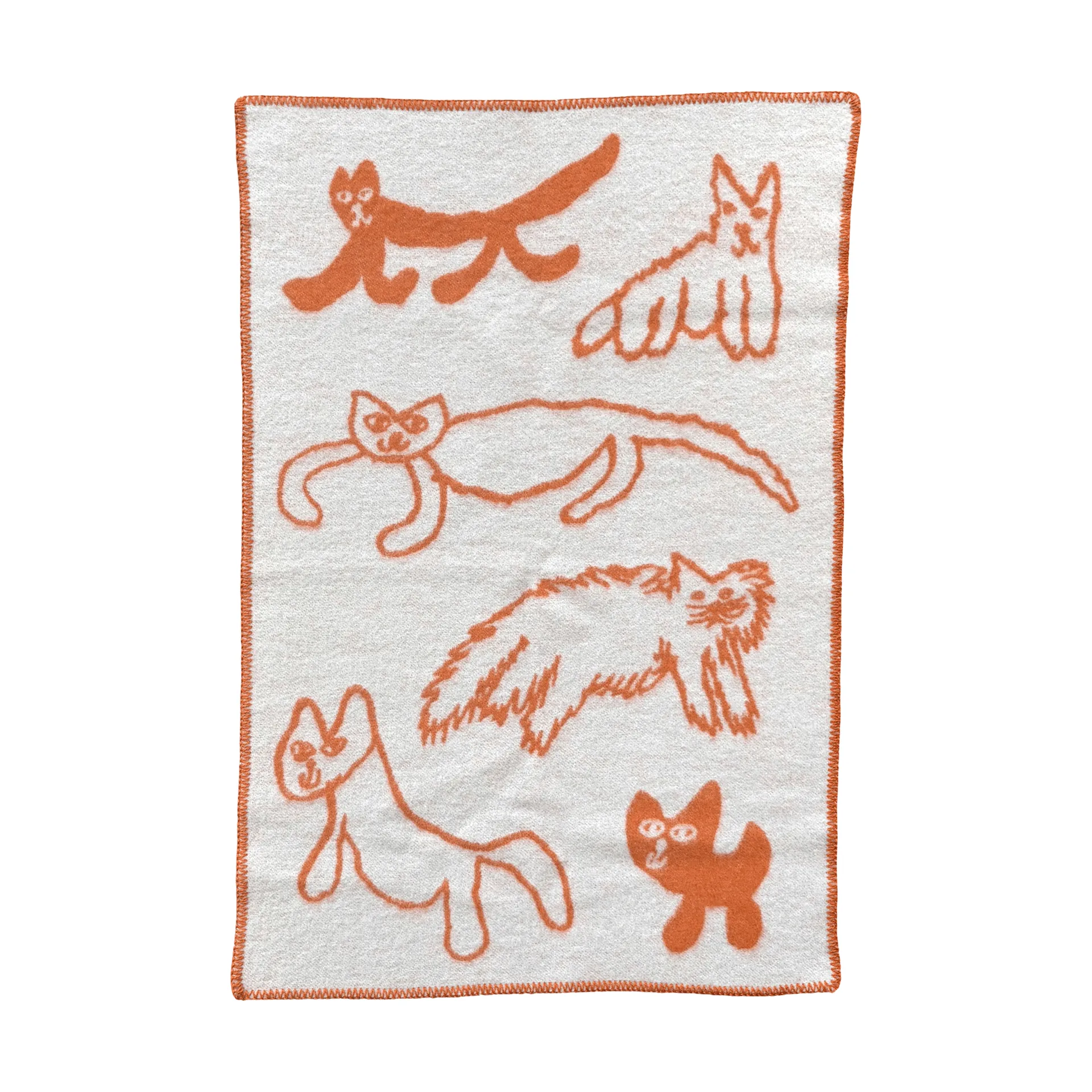 Cats wollen plaid, Oranje, 65x95 cm Fine Little Day