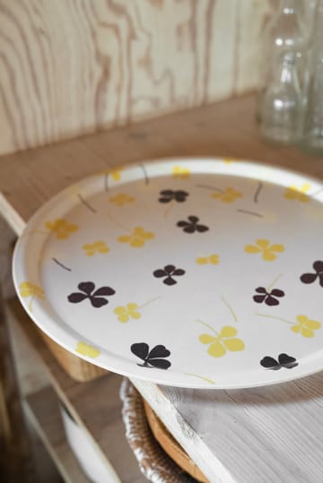 Clover dienblad Ø38 cm - White-yellow - Fine Little Day