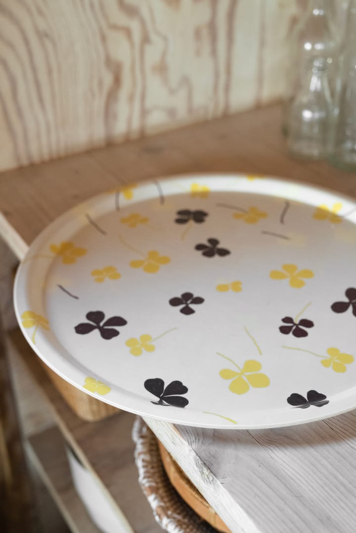 Clover dienblad Ø38 cm, White-yellow Fine Little Day