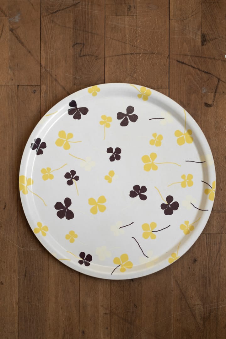 Clover dienblad Ø38 cm, White-yellow Fine Little Day