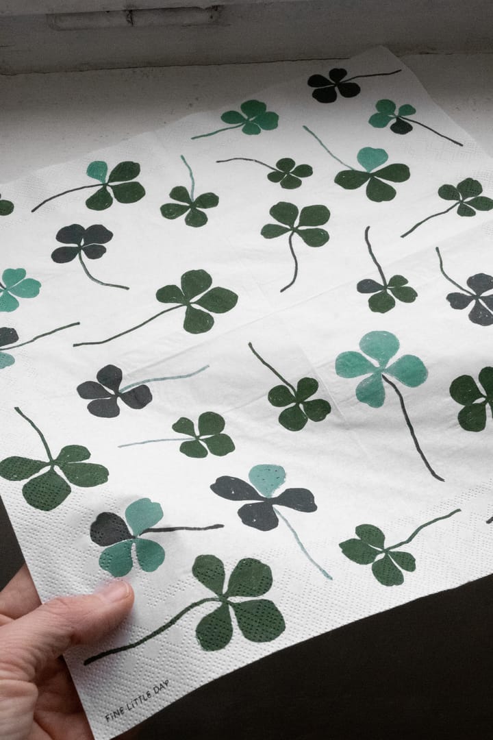 Clover servet 25-pack, Wit-groen Fine Little Day
