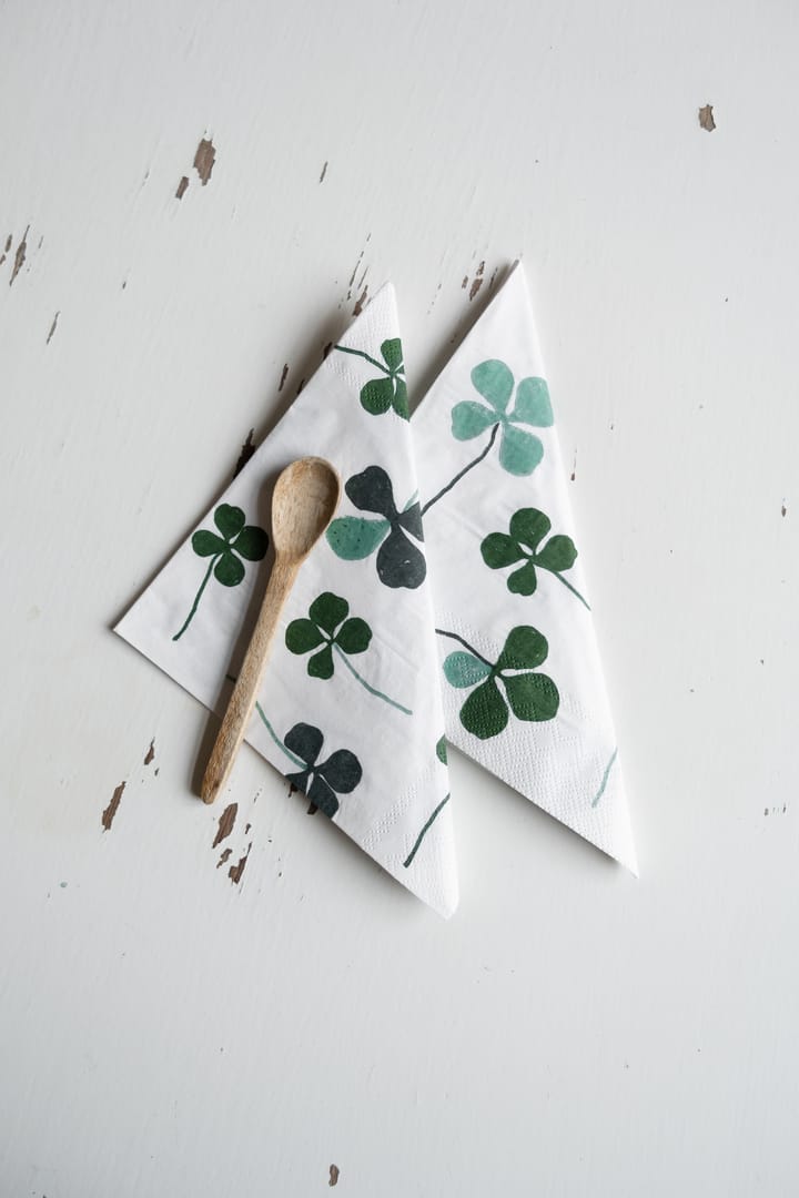 Clover servet 25-pack, Wit-groen Fine Little Day