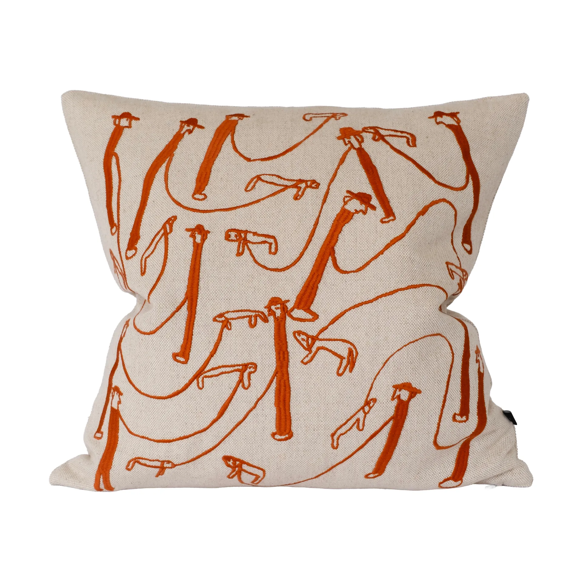 Dog walk kussensloop 48x48 cm, Natur-orange Fine Little Day