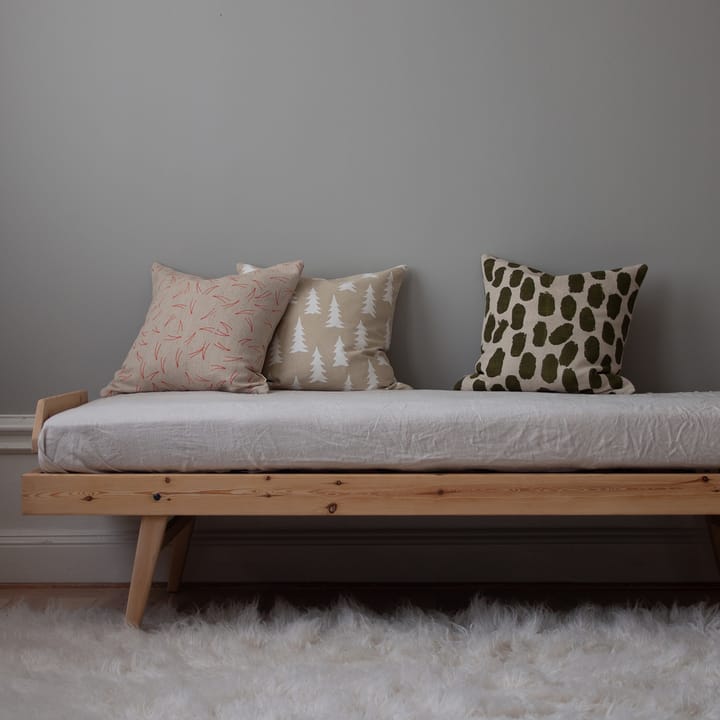 Dots kussenhoes 48x48 cm, Beige-olijfgroen Fine Little Day