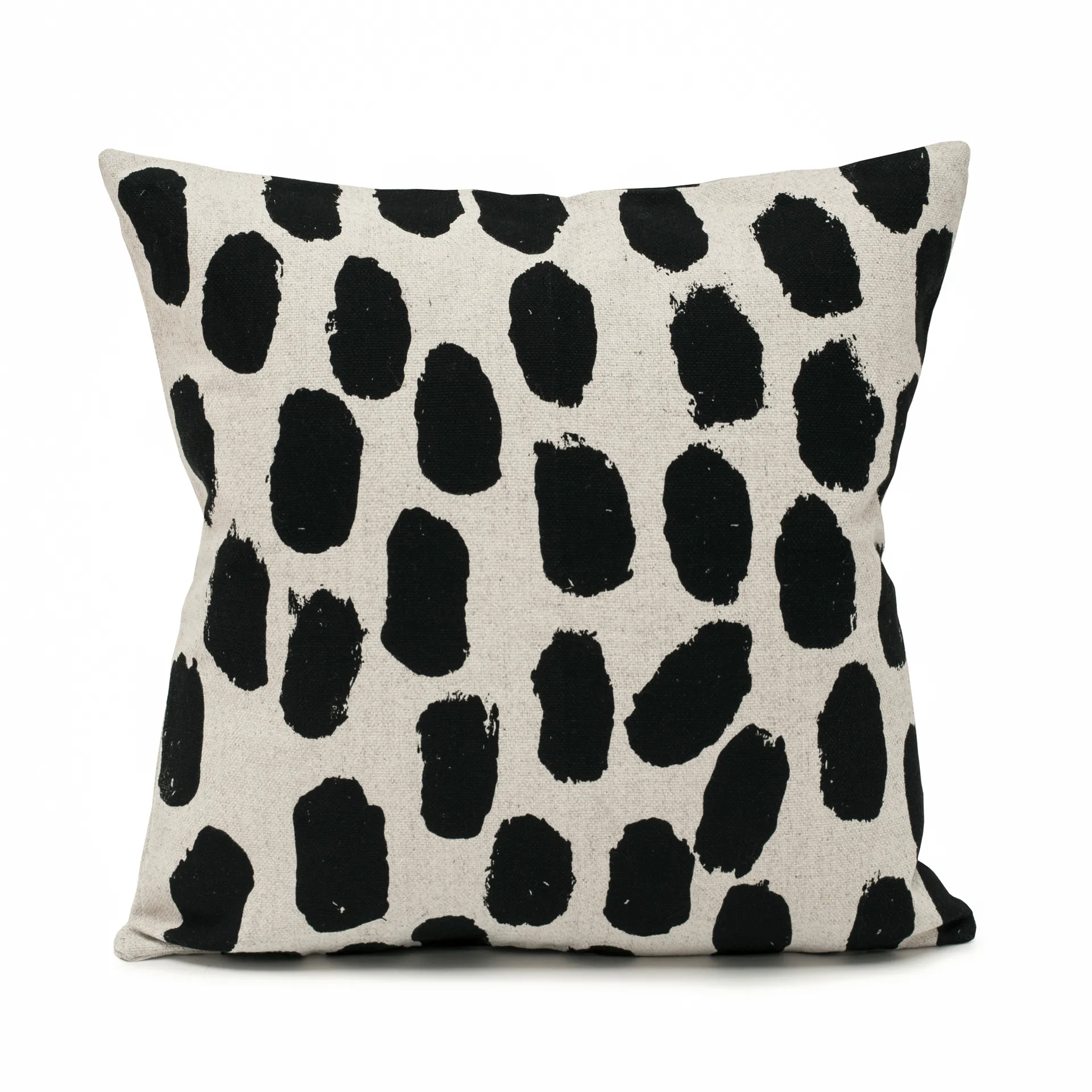 Dots kussenhoes 48x48 cm, Beige-zwart Fine Little Day