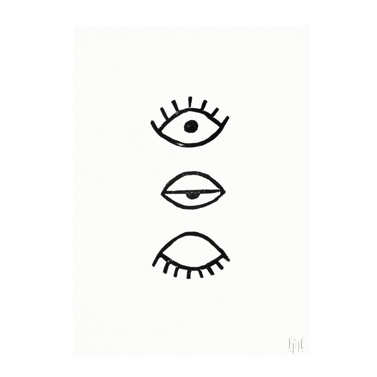Fine Little Day Eye Eye poster 50 x 70 cm | Scandinavisch Interieur | Posters | Zwart