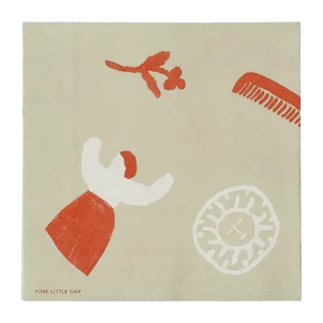 Figures servet 20-pack - Beige-red - Fine Little Day