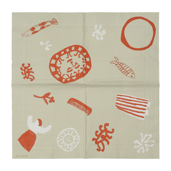 Figures servet 20-pack, Beige-red Fine Little Day