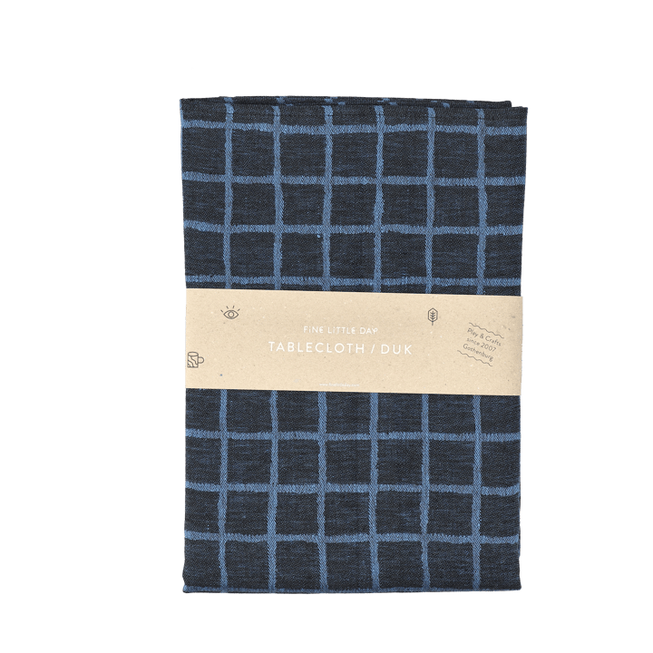 Geruit jacquardgeweven tafelkleed 147x147 cm - Blue-black - Fine Little Day