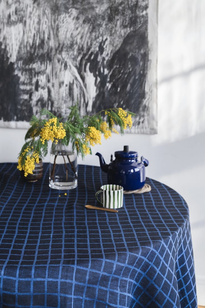 Geruit jacquardgeweven tafelkleed 147x147 cm, Blue-black Fine Little Day