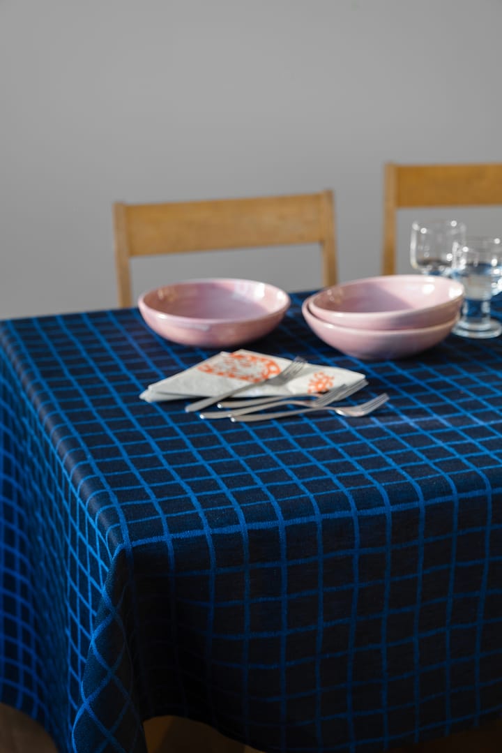 Geruit jacquardgeweven tafelkleed 147x147 cm, Blue-black Fine Little Day