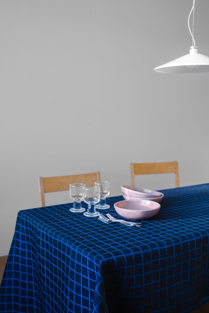 Geruit jacquardgeweven tafelkleed 250x147 cm, Blue-black Fine Little Day