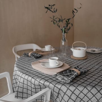 Geruit jacquardgeweven tafelkleed 250x147 cm - Zwart-grijs - Fine Little Day