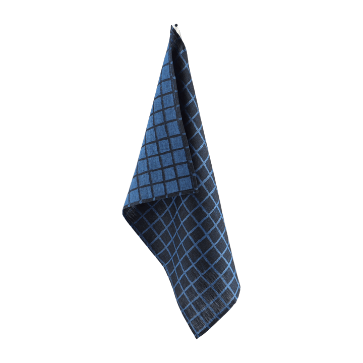 Geruite jacquardgeweven keukenhanddoek 47x70 cm - Blue-black - Fine Little Day