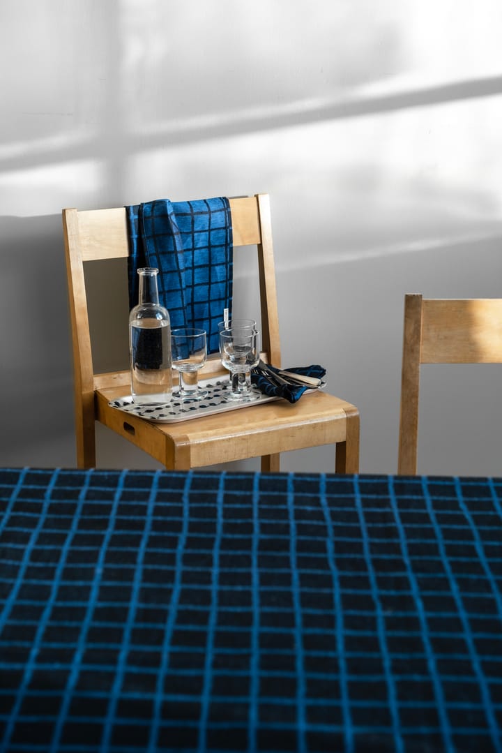Geruite jacquardgeweven keukenhanddoek 47x70 cm, Blue-black Fine Little Day