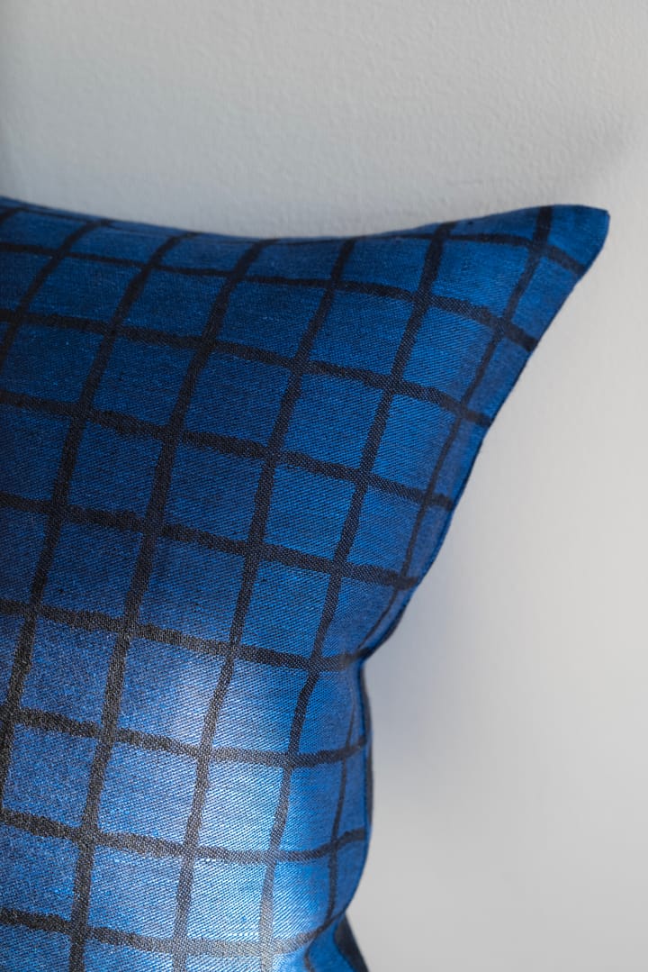 Geruite kussenhoes 48x68 cm, Blue-black Fine Little Day