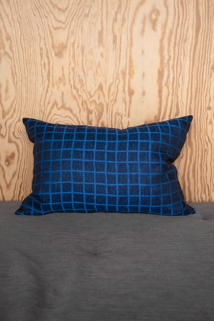 Geruite kussenhoes 48x68 cm, Blue-black Fine Little Day