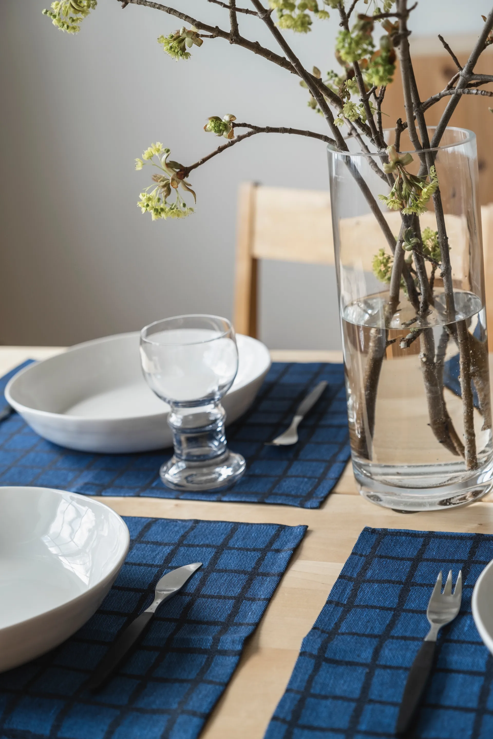 Geruite placemat, Blue-black Fine Little Day