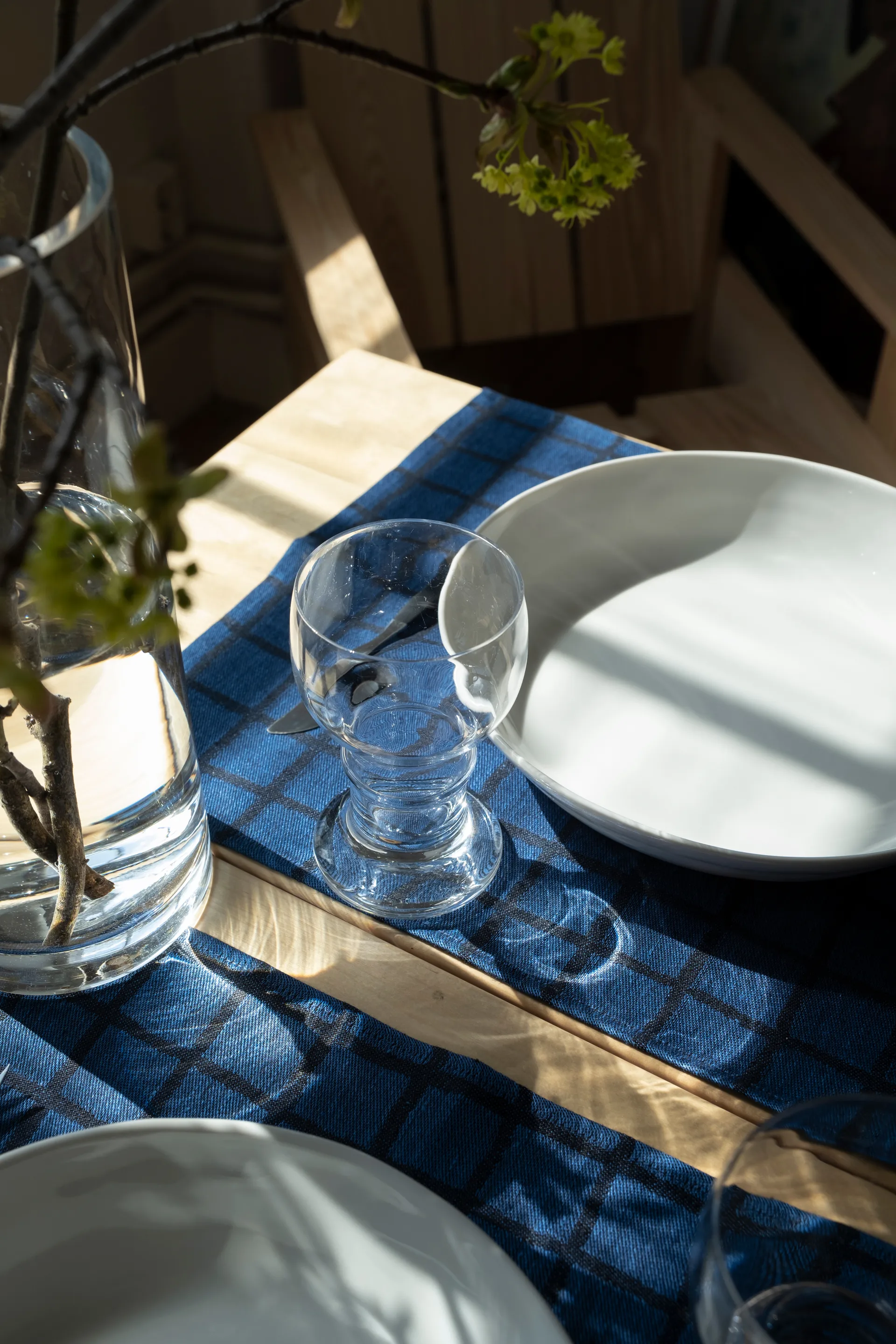 Geruite placemat, Blue-black Fine Little Day