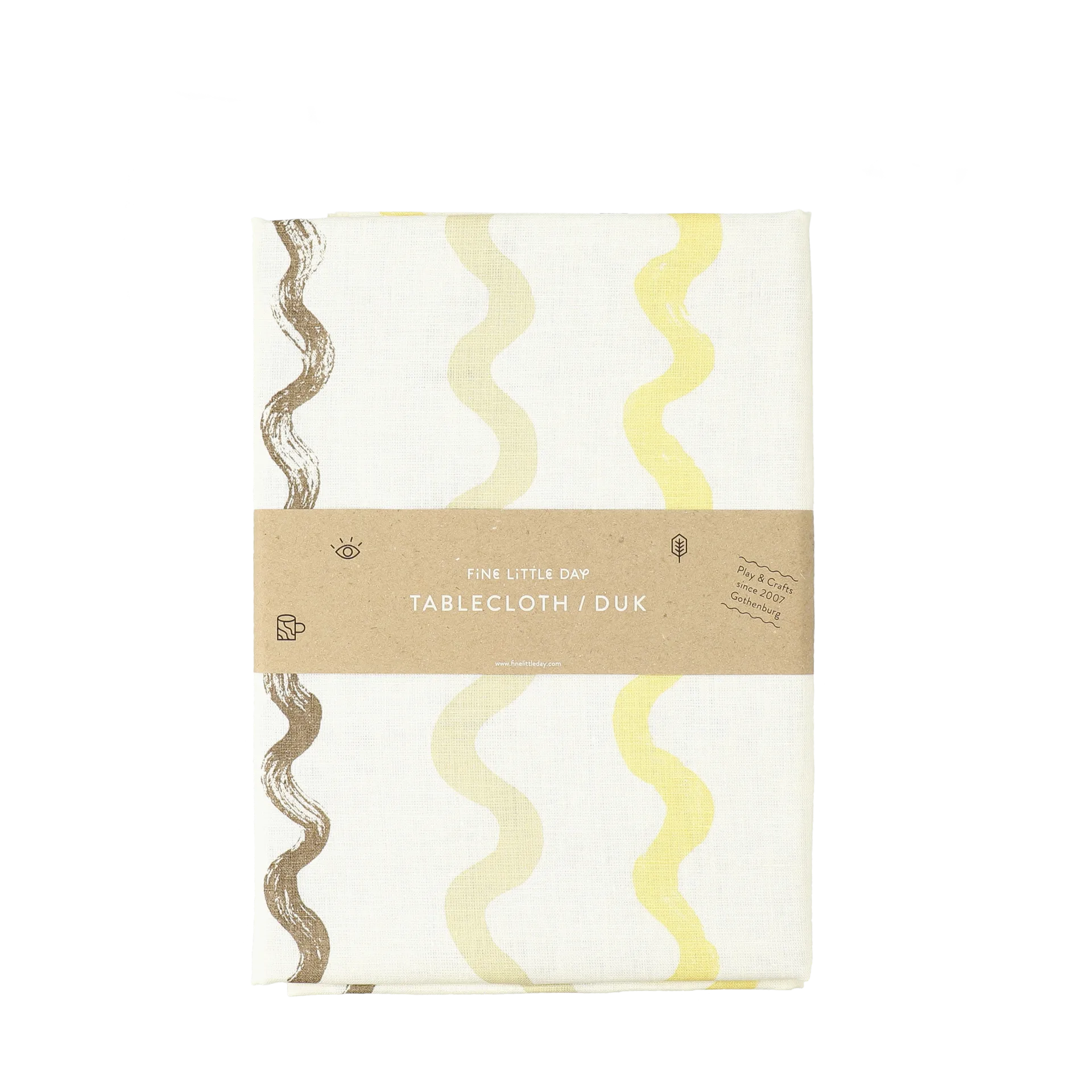 Gestreept tafelkleed 149x250 cm, White-yellow Fine Little Day