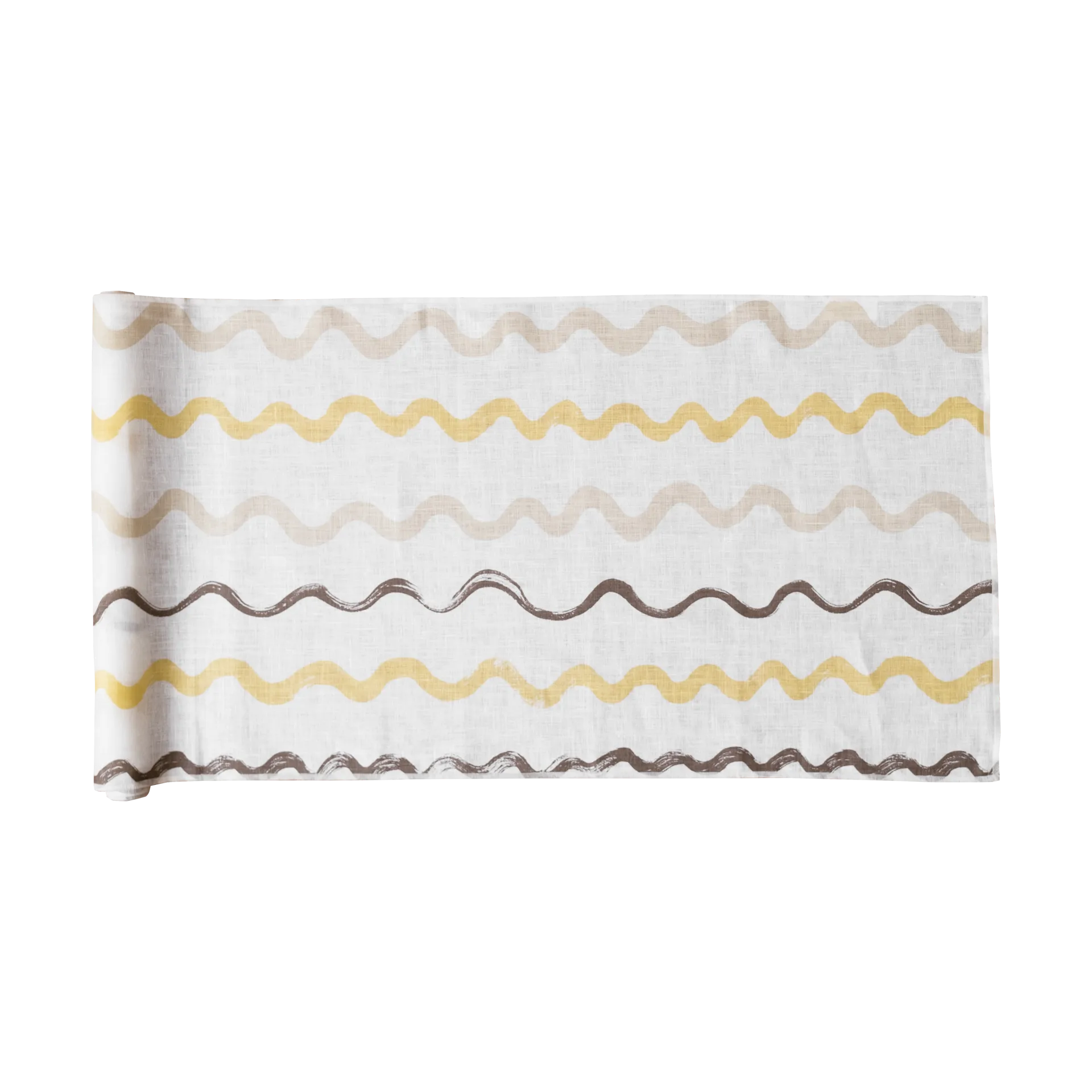 Gestreepte tafelloper 45x150 cm, White-yellow Fine Little Day