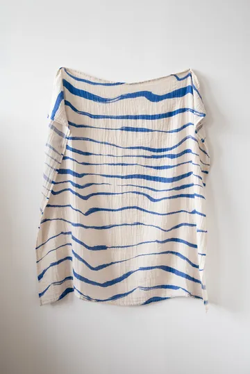 Golf mousselinedeken 120x120 cm - Blue - Fine Little Day