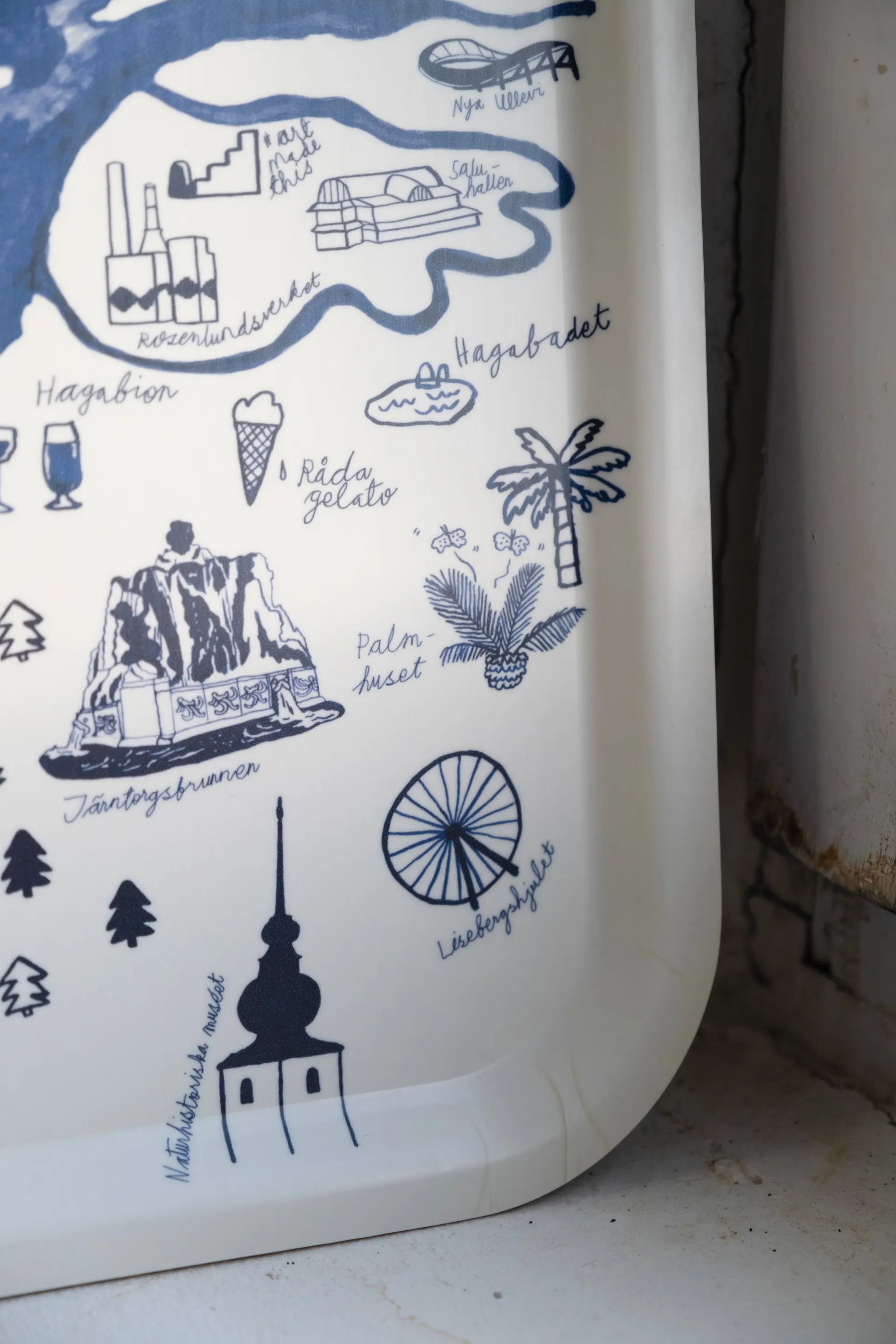 Gothenburg dienblad 32x32 cm, White-Blue Fine Little Day