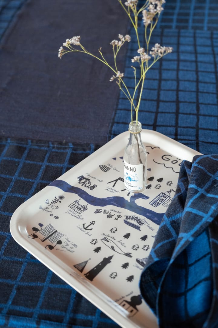 Gothenburg dienblad 32x32 cm, White-Blue Fine Little Day