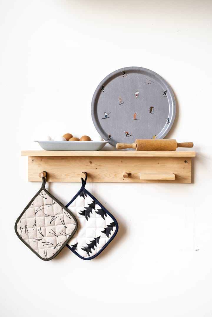 Gran gequilte pannenlap 21x21 cm, Wit-zwart Fine Little Day