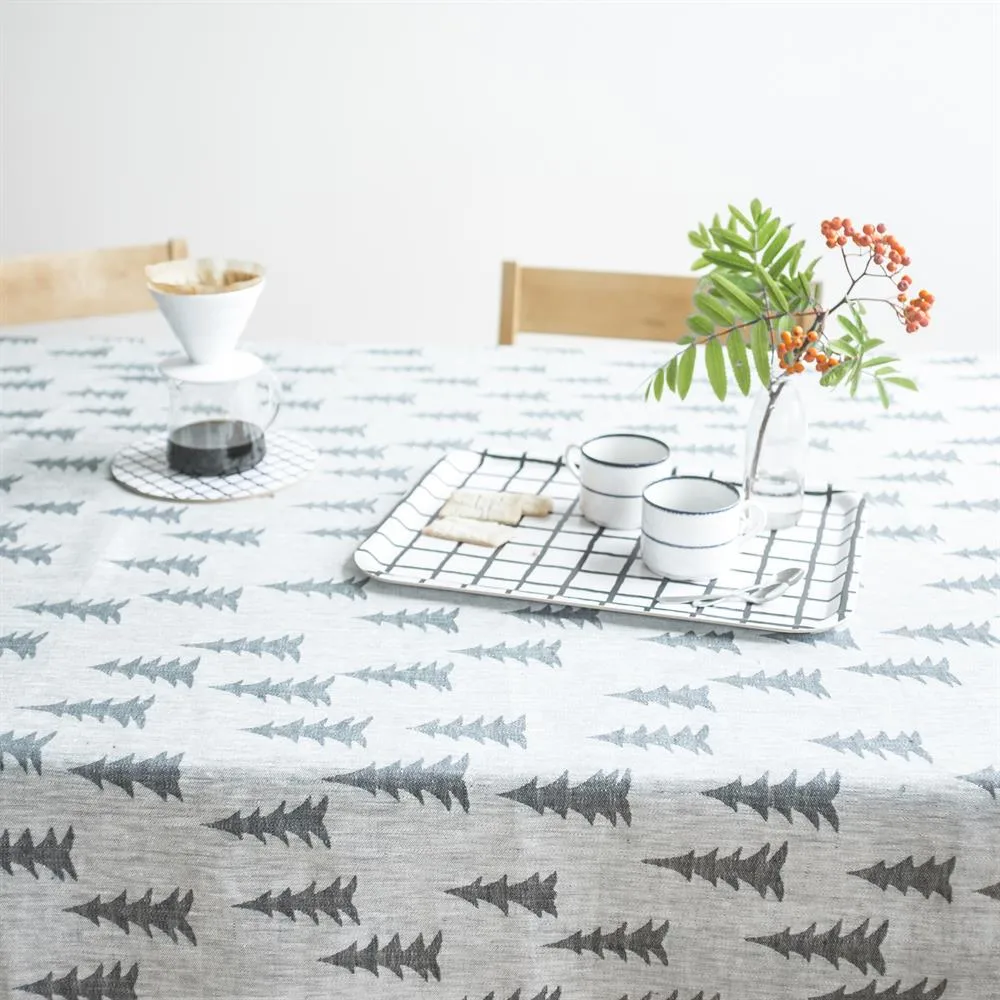 Gran linen stof, donkergroen-wit Fine Little Day