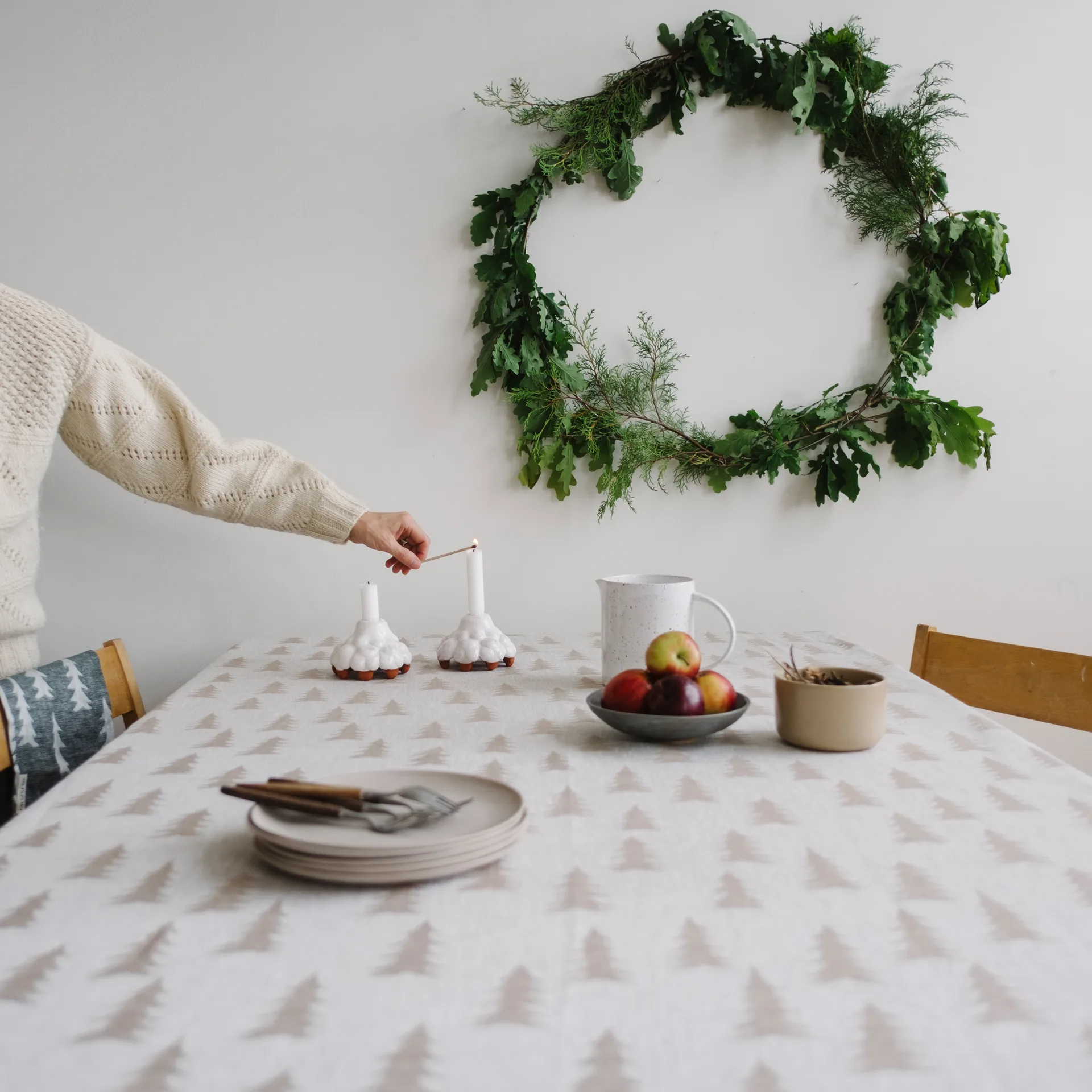 Gran tafelkleed linnen 147x147 cm, Zand Fine Little Day