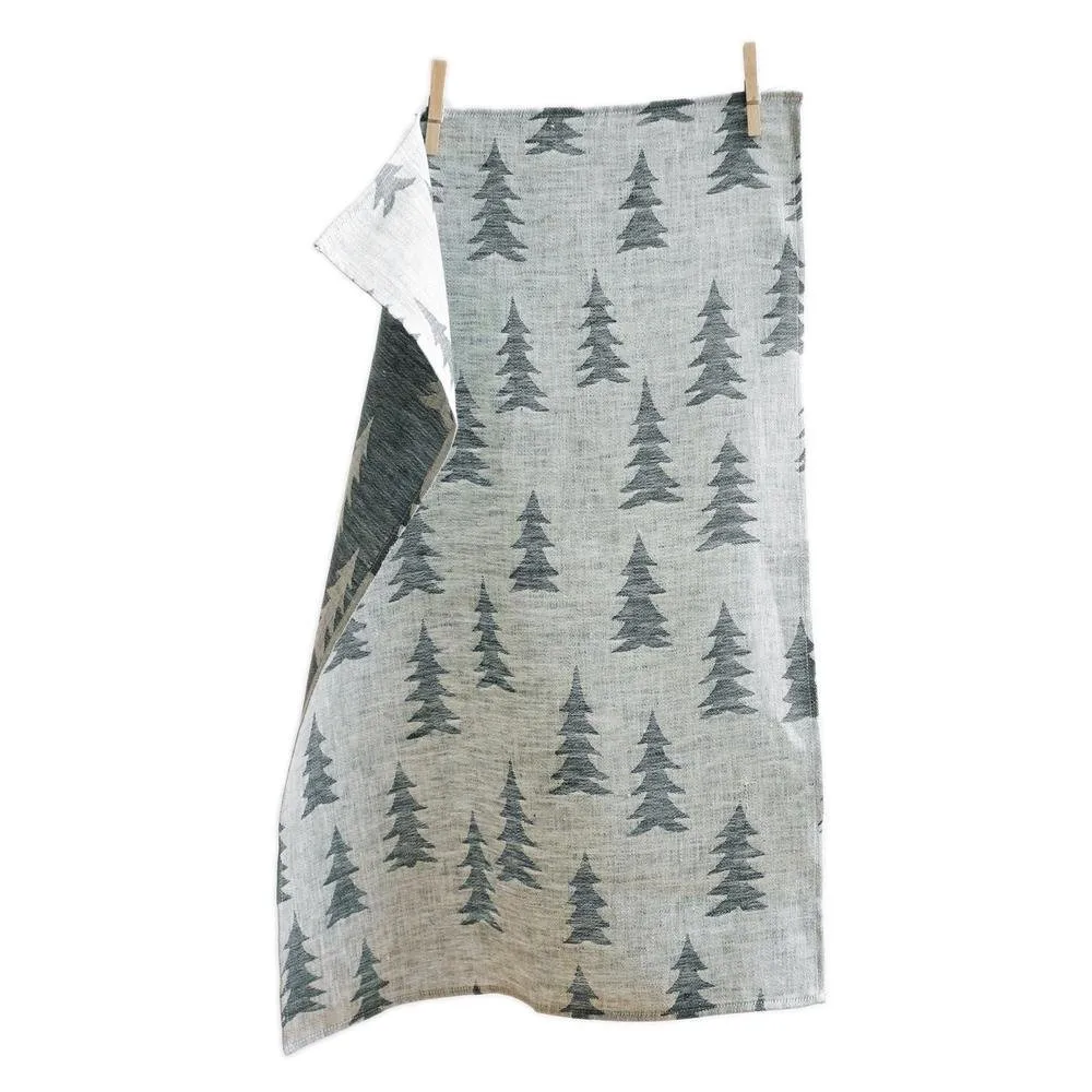 Gran theedoek linen, donkergroen-wit Fine Little Day