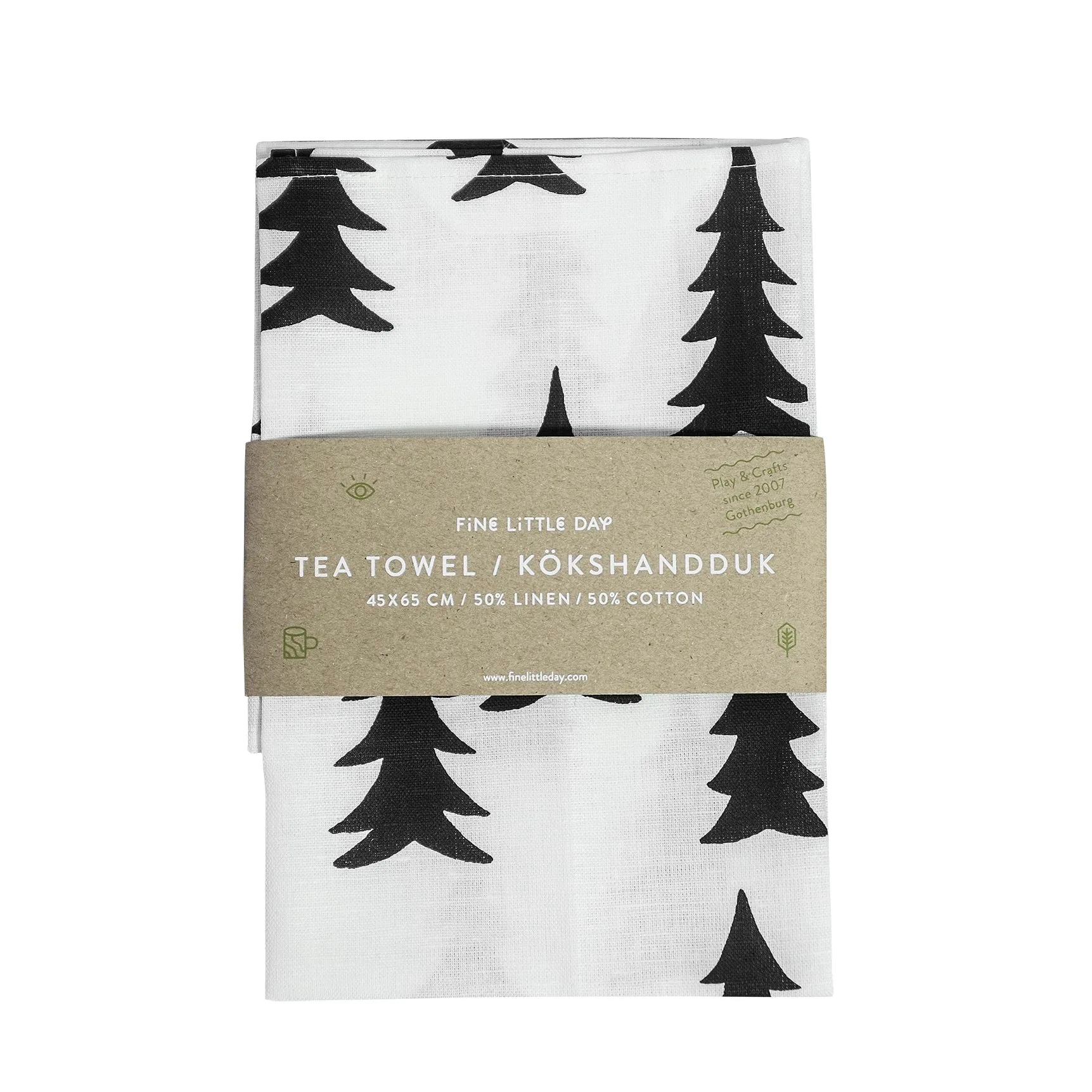 Gran theedoek, wit-zwart Fine Little Day