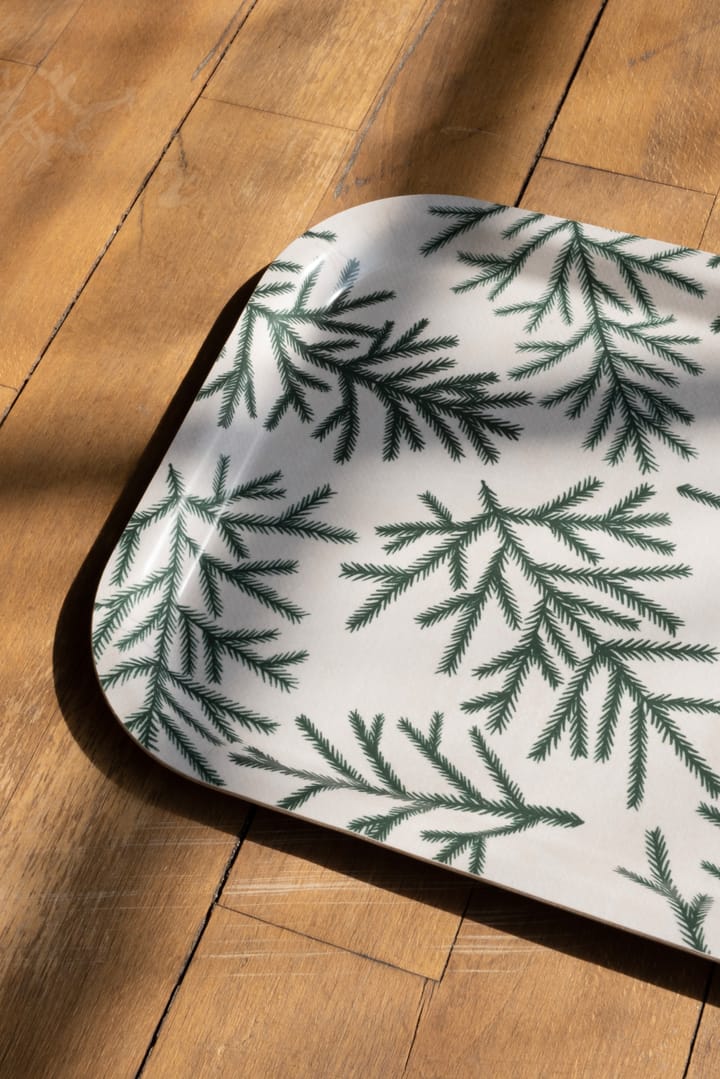 Granris dienblad 22x43 cm, Wit-groen Fine Little Day