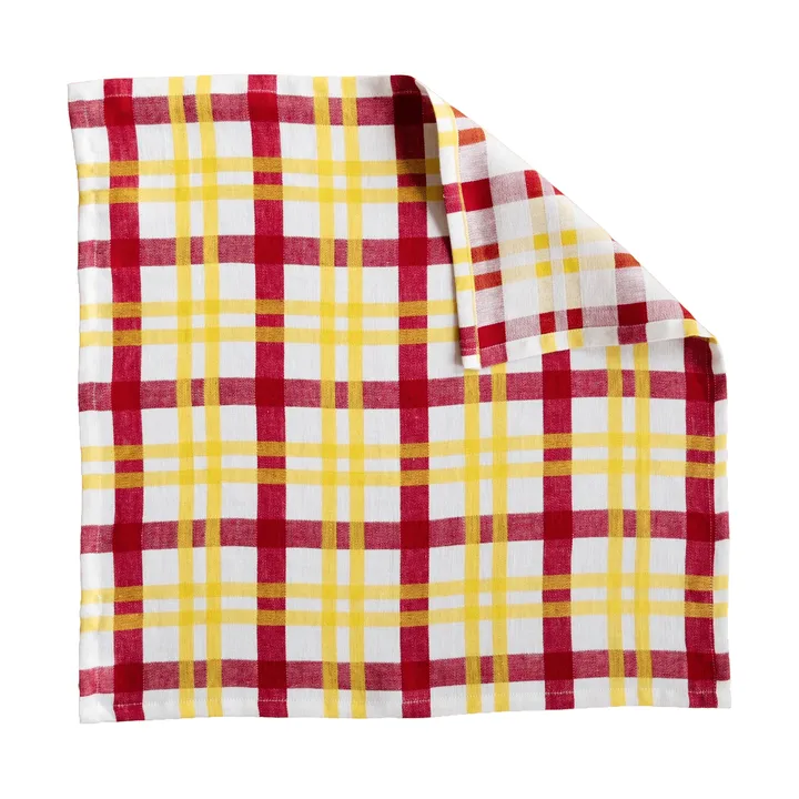 Grid keukendoek - Geel, 58x58 cm - Fine Little Day