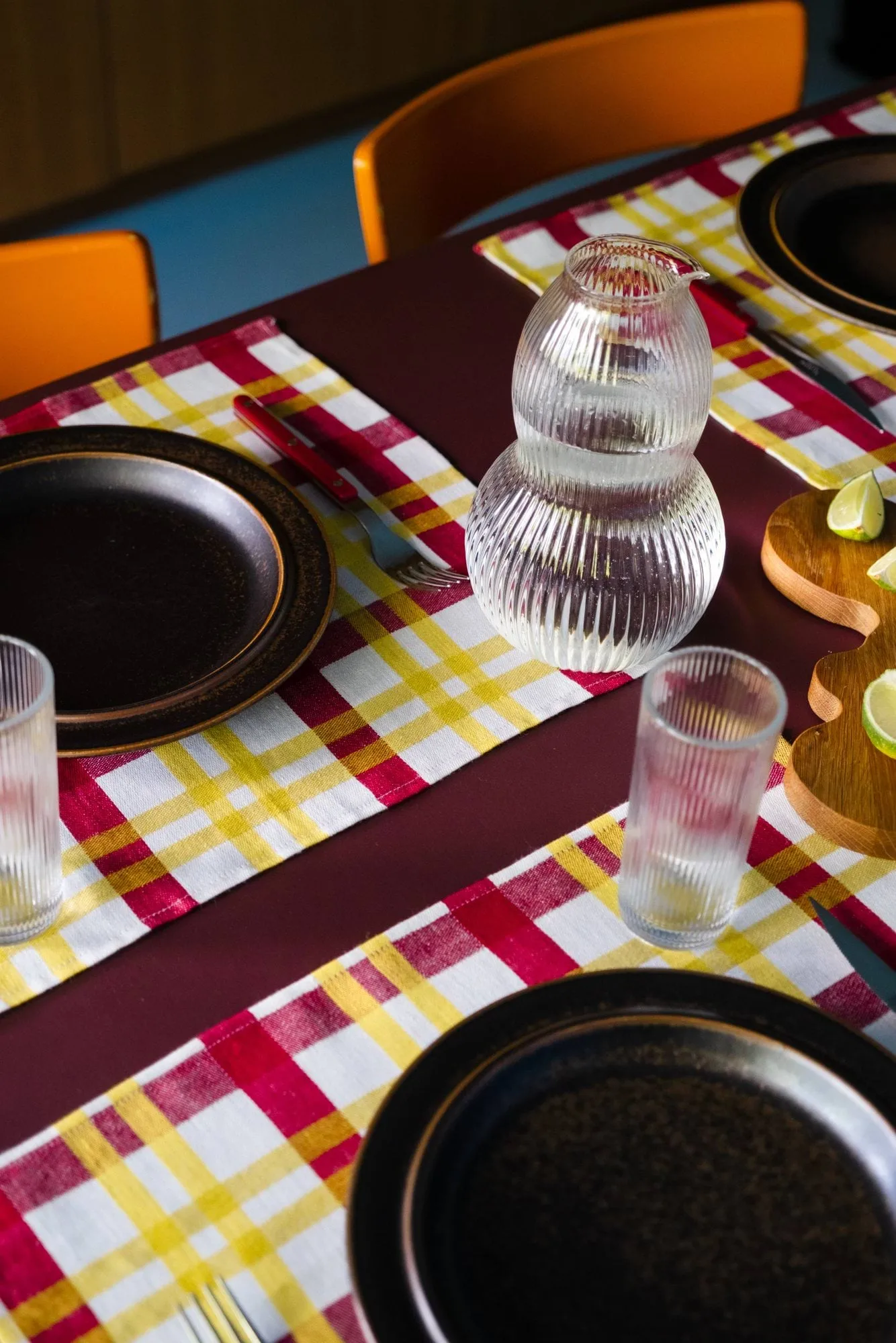 Grid placemat, Geel, 37x47 cm Fine Little Day