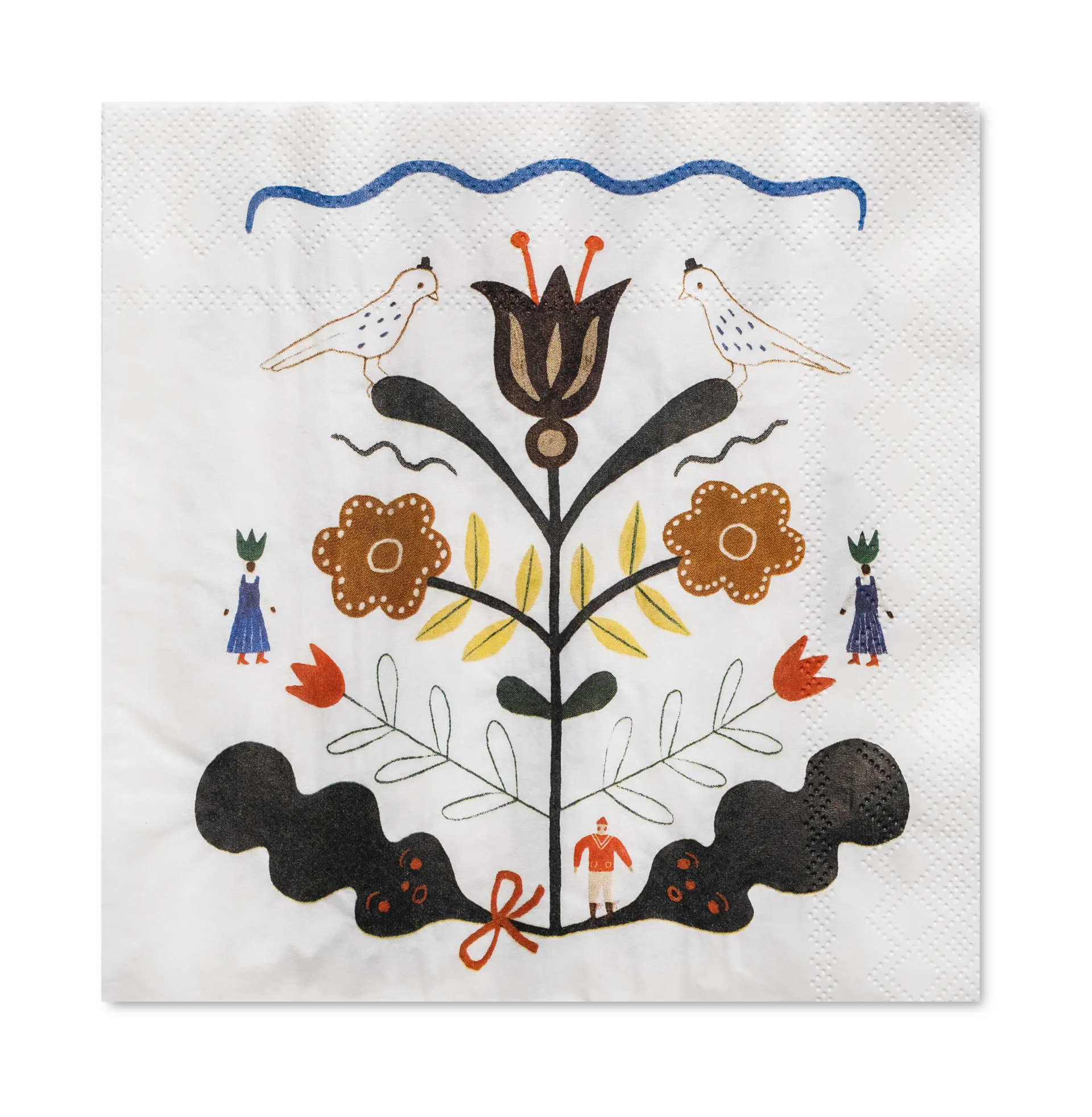 Kurbits servet 33x33 cm 25-pack, Wit-multi Fine Little Day