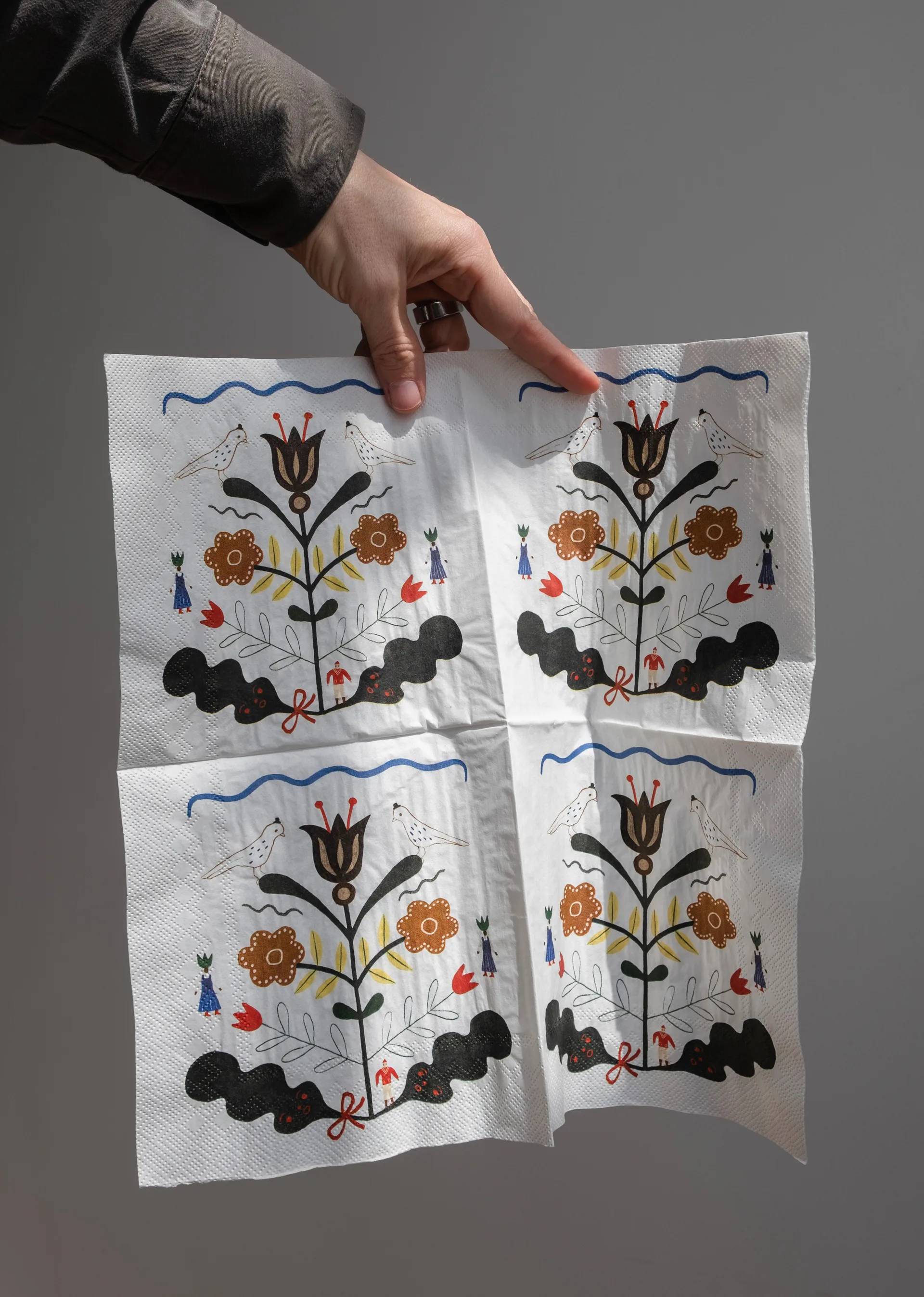 Kurbits servet 33x33 cm 25-pack, Wit-multi Fine Little Day