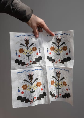 Kurbits servet 33x33 cm 25-pack - Wit-multi - Fine Little Day
