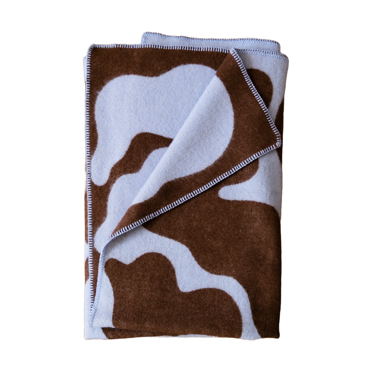 Fine Little Day Leaves deken 130x180 cm Blue-brown | Scandinavisch Interieur | Katoenen dekens & spreien | Blauw