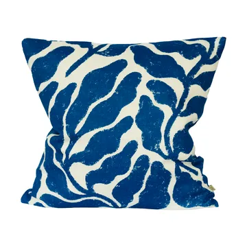 Leaves kussenhoes 48x48 cm - Wit-blauw - Fine Little Day