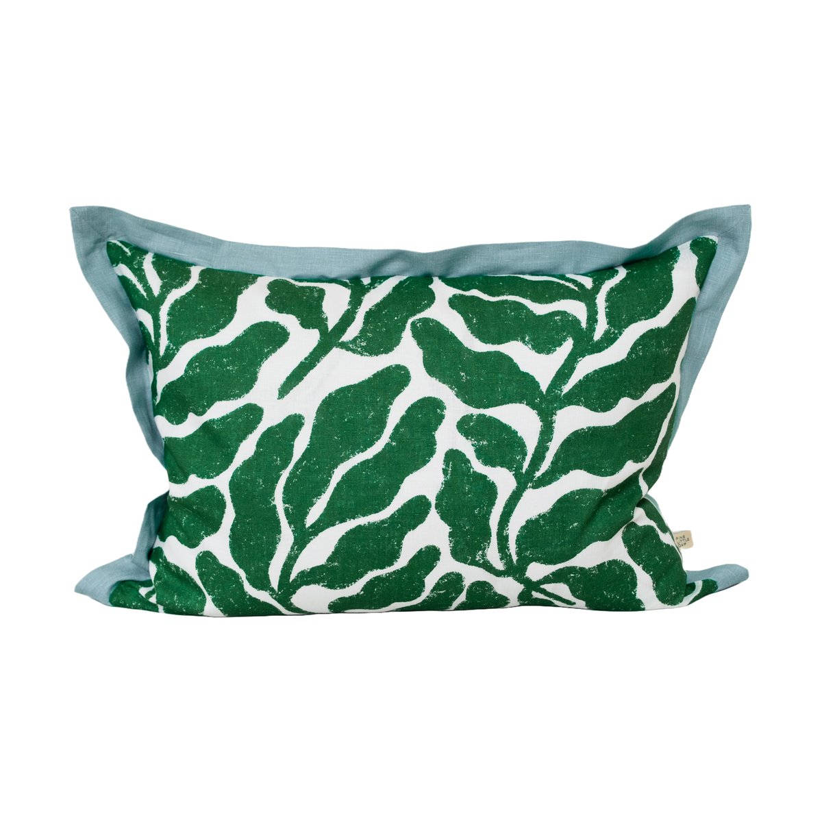 Fine Little Day Leaves kussenhoes met accentkleur rand 48x68 cm Green-blue