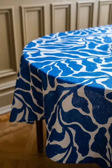 Leaves tafelkleed - Wit-blauw, 147x147 cm - Fine Little Day