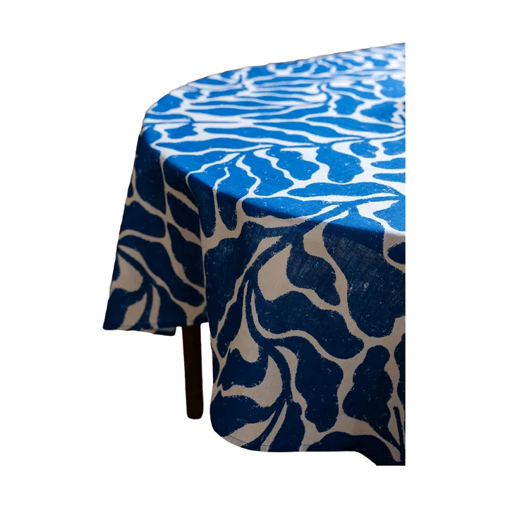 Leaves tafelkleed - Wit-blauw, 147x250 cm - Fine Little Day