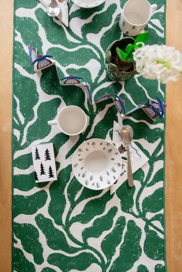 Leaves tafelloper - Green, 45x180 cm - Fine Little Day