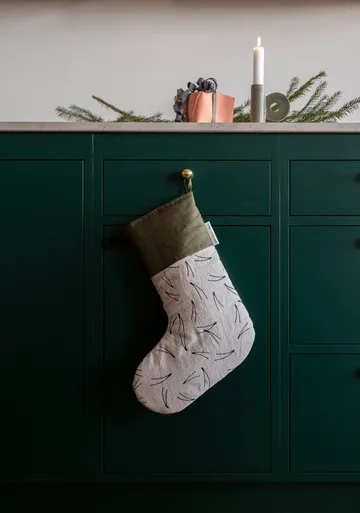 Naald kerstsok 40 cm - Zwart-groen-natuur - Fine Little Day