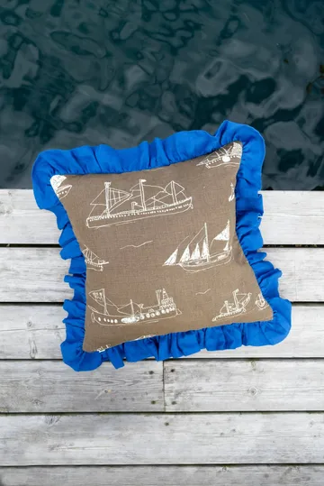 Ohoy kussenhoes - Bruin-naturel-blauw, 48x48 cm - Fine Little Day
