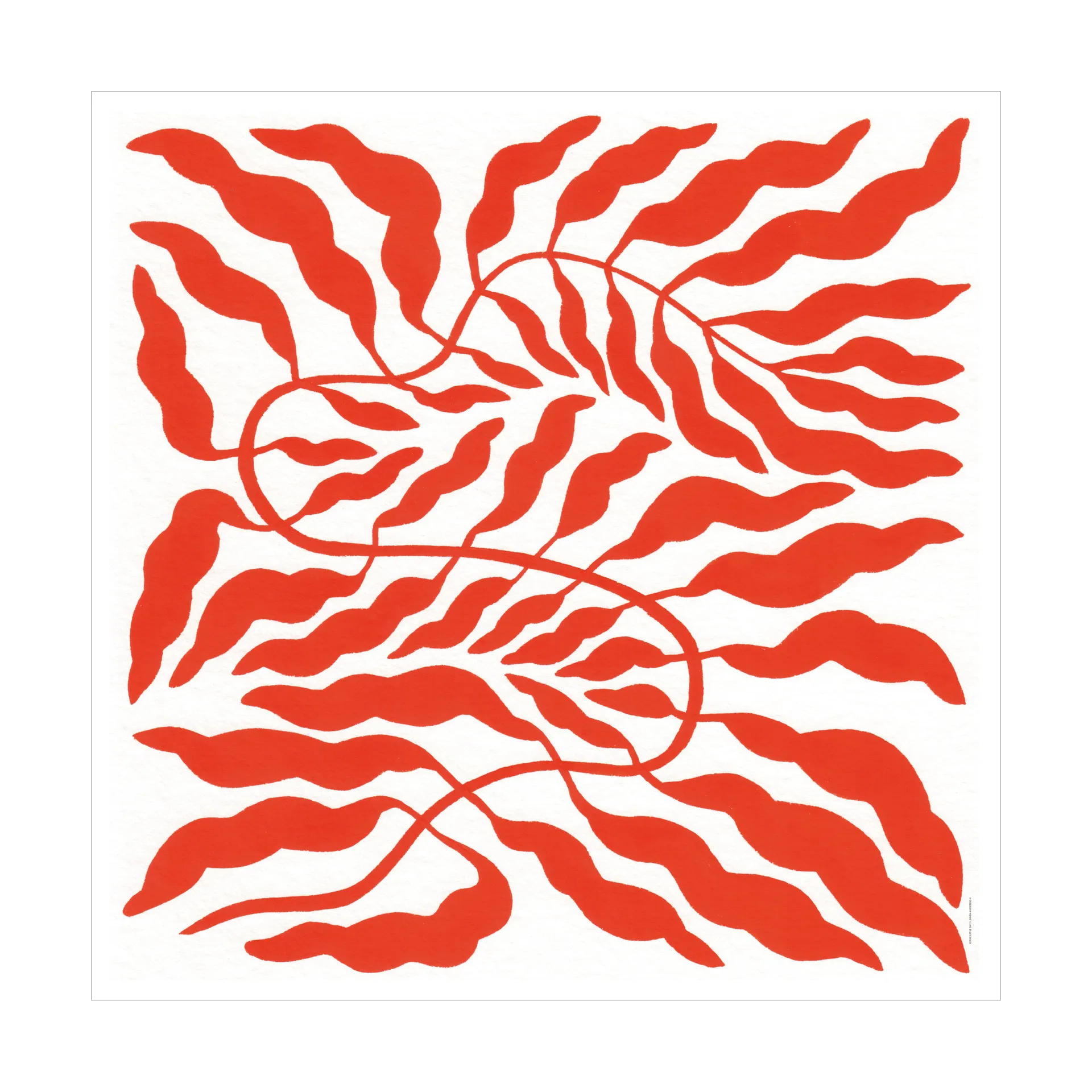 Orange red leaf, 50x50 cm Fine Little Day