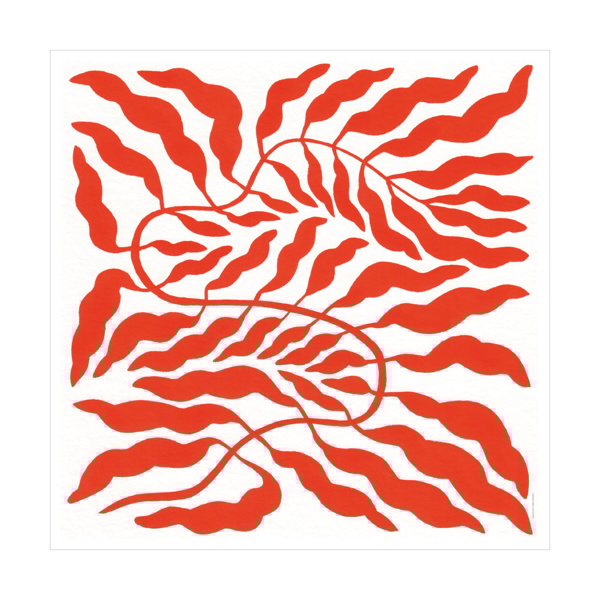 Fine Little Day Orange red leaf 50x50 cm | Scandinavisch Interieur | Posters | Oranje