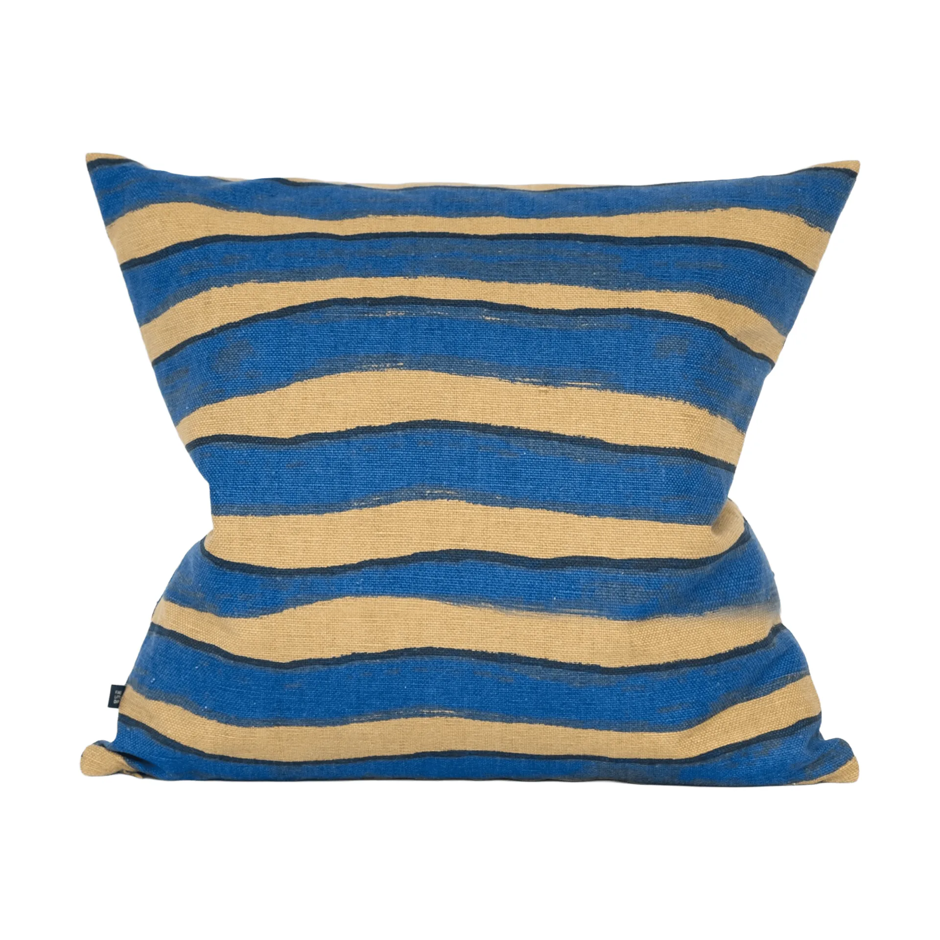 Fine Little Day Rand kussenhoes Bruin-blauw, 48x48 cm